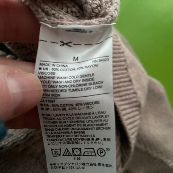 Banana Republic Med Taupe Cowl Cable Sweater - Picture 8 of 8